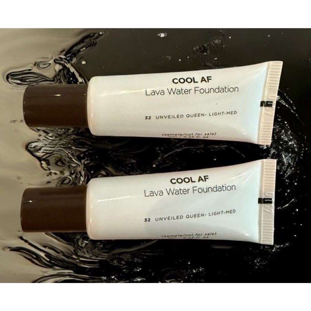 2 x PRETTY VULGAR Cool AF Lava Water Foundation 32 UNVEILED QUEEN Light-Med 7 mL